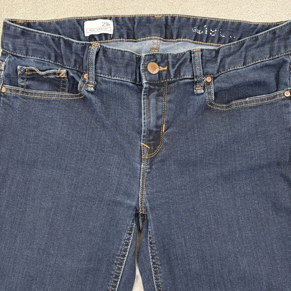 Gap 1969 Real Straight Stretch Jeans Medium Wash Mid Rise Womens Size 29 30x29 - Picture 3 of 10